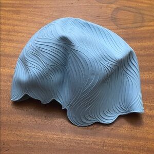 Vintage Blue Rubber Bathing Swim Cap Carina France
